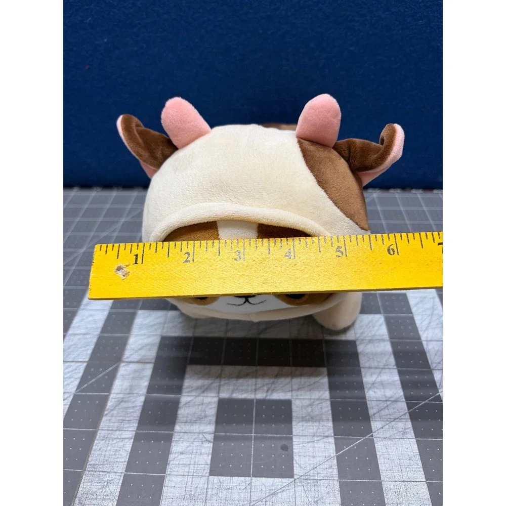 Linzy Toys Smoochy Pals Plush Dog in Cow Costume Hood Stuffed Animal Brown White